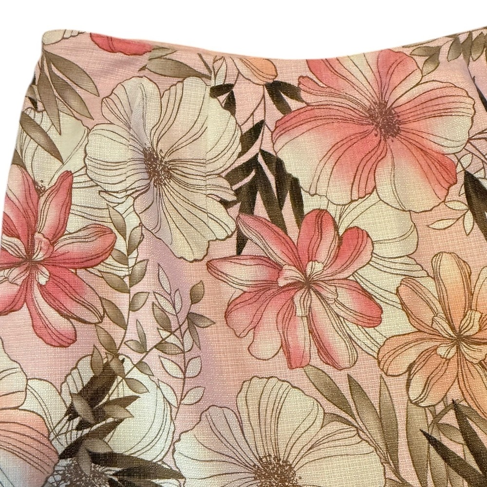 Ann Taylor Loft Y2K Silk Blend Flounce Hem Skirt 4P Coquette Floral Pink Cottage - Picture 4 of 6